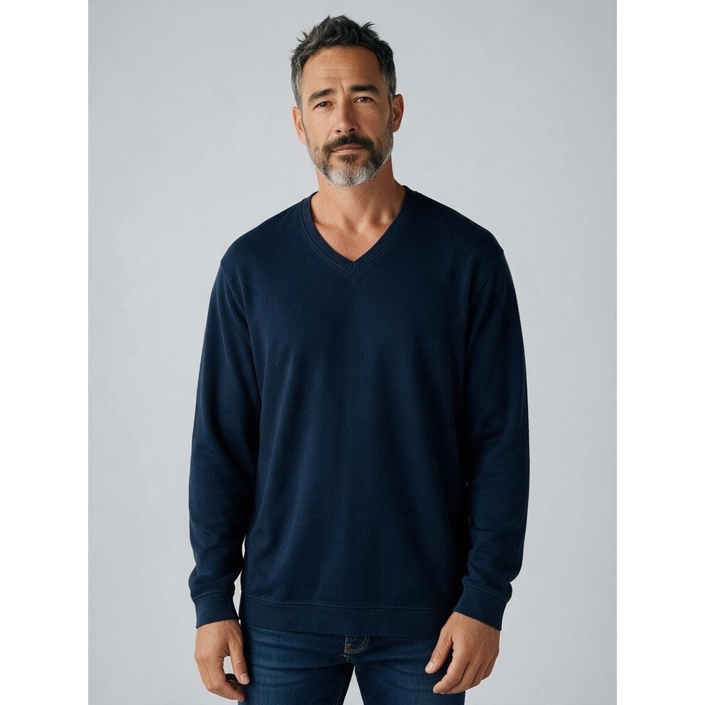 Cutter & Buck Mens Navy Blue V-Neck Long Sleeve Pullover Sweater XL